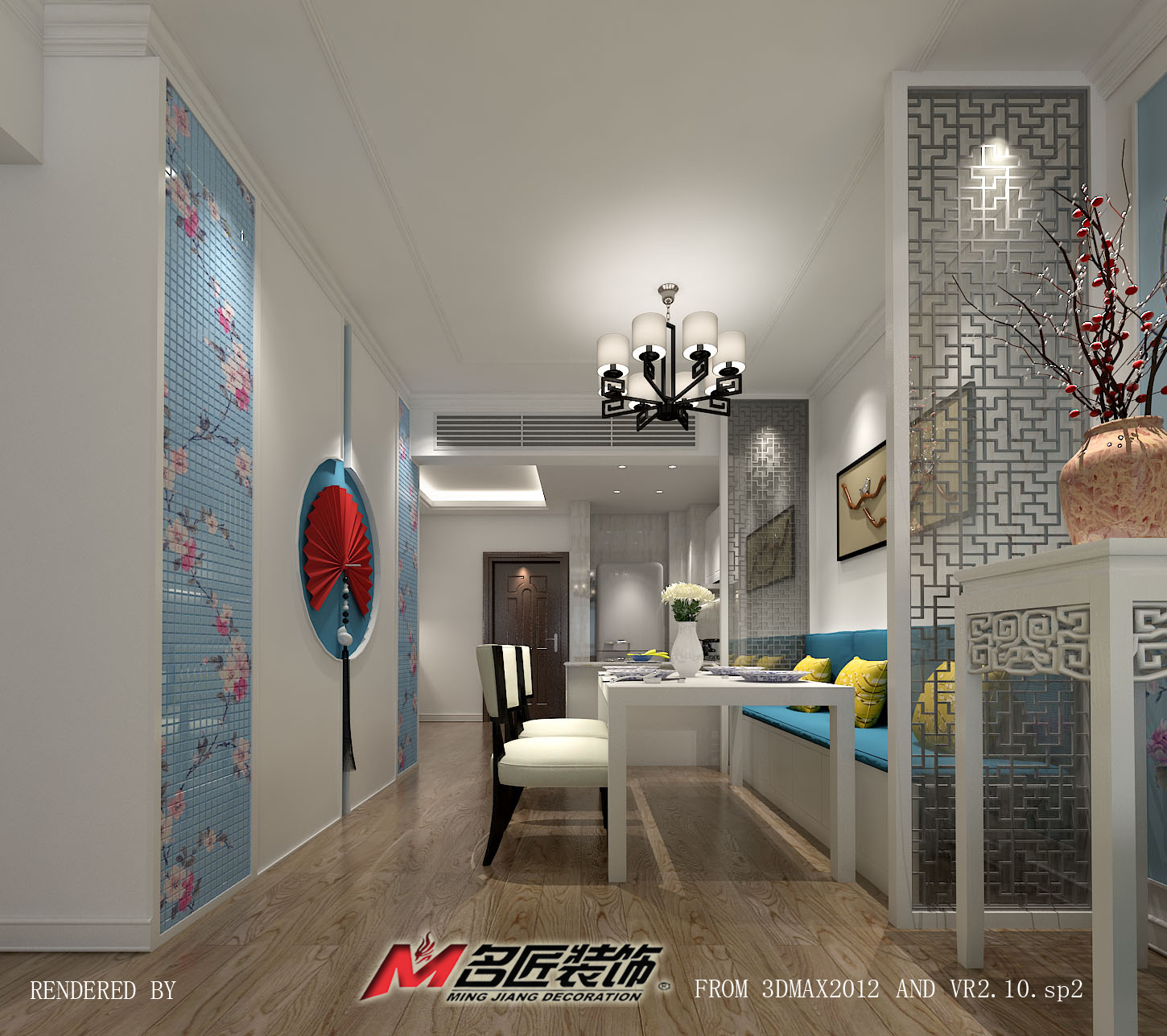新中式風格室內裝修效果圖-普君華府三居135平米
