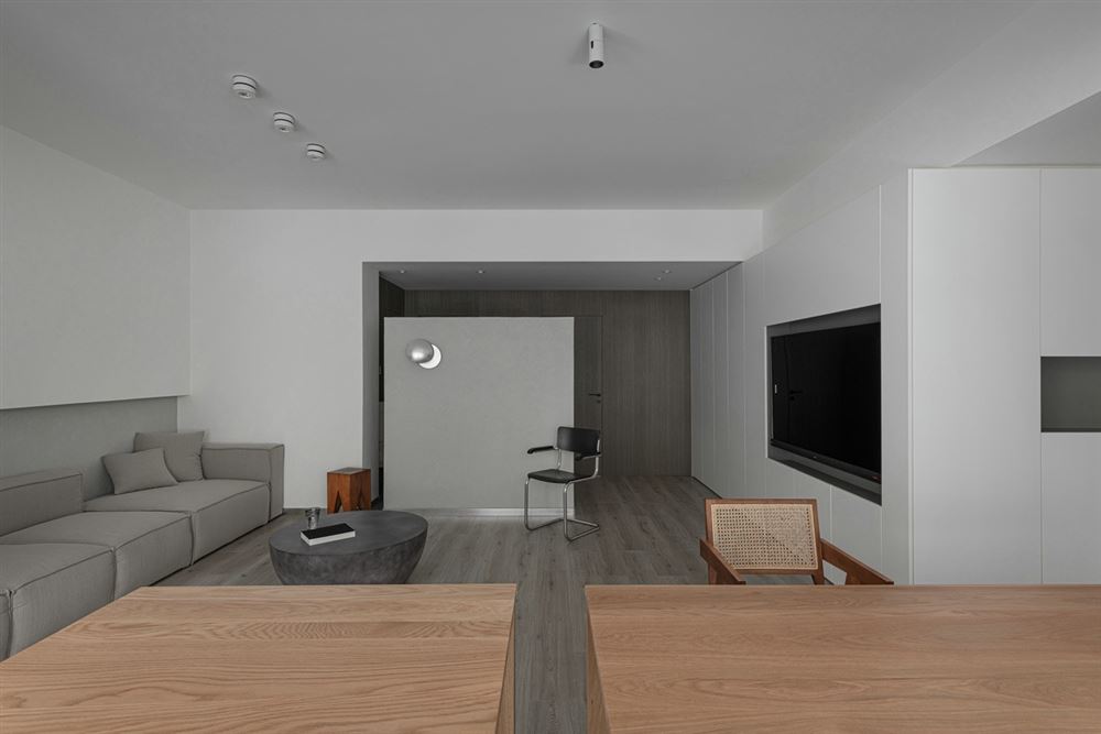 室內裝修創泰逸然居98平方米三居-現代極簡風格室內設計家裝案例