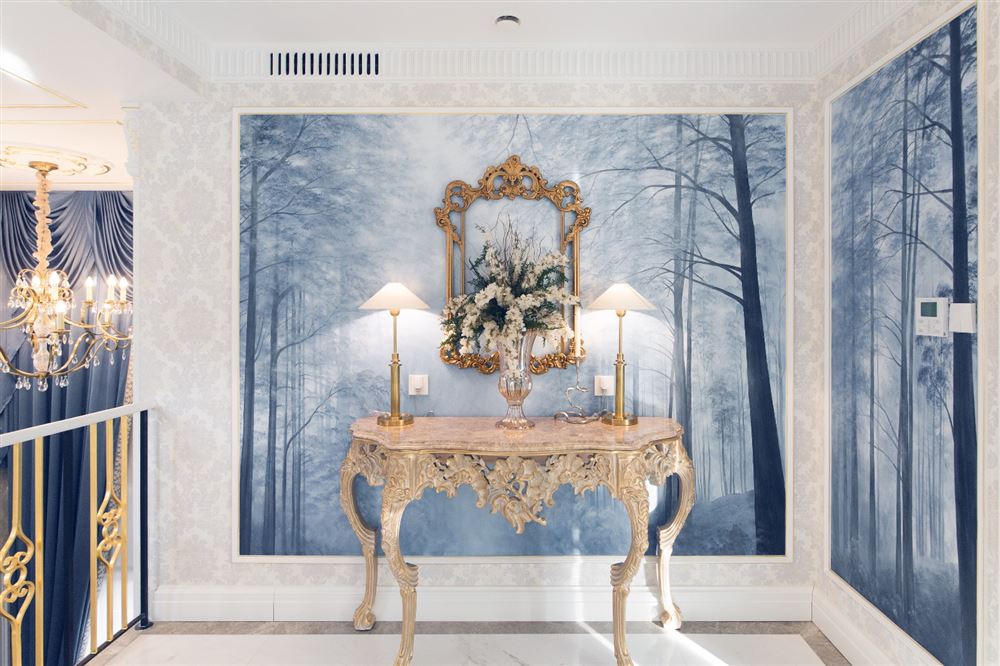 水墨中國復式189平米-莫蘭迪輕奢美式風格室內家裝設計