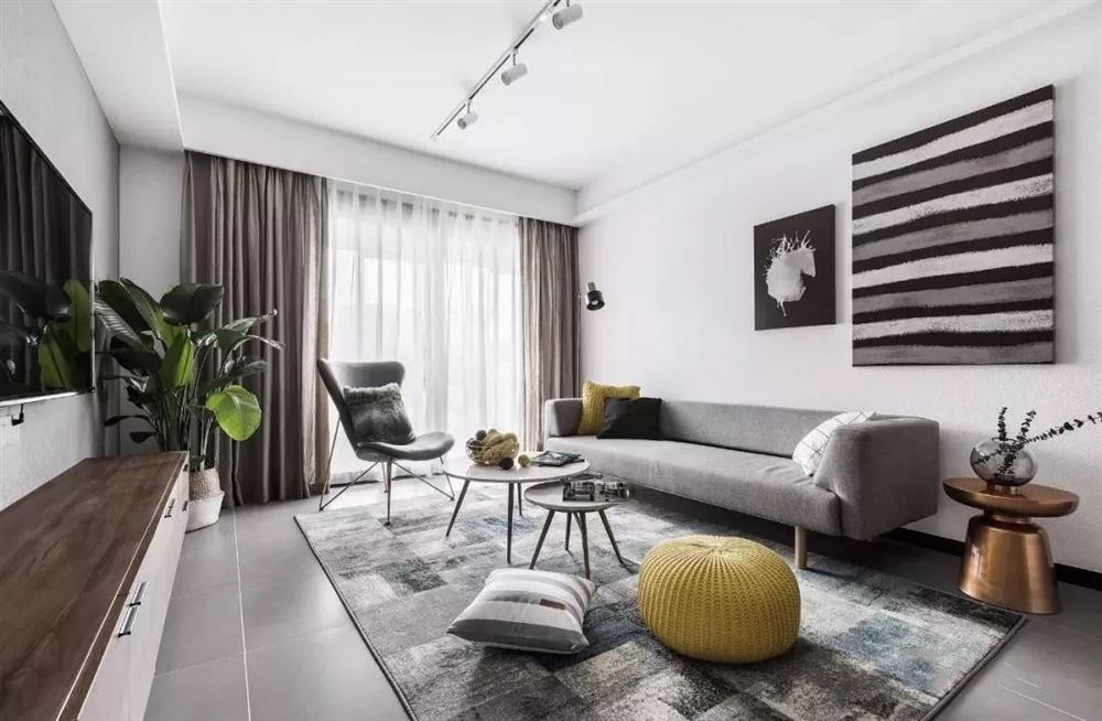 室內裝修美的花灣城101平米三居-現代簡約風格室內設計家裝案例