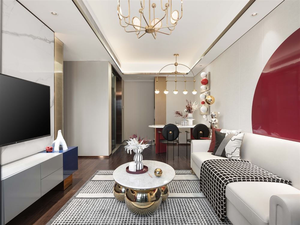 室內裝修龍湖春江名城97平米三居-現代輕奢風格室內設計家裝案例