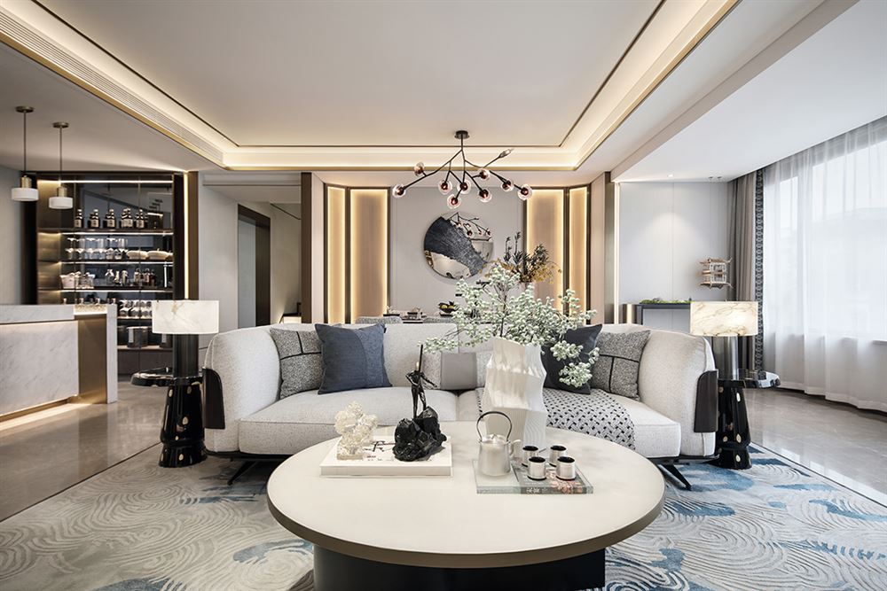 室內裝修凱藍名都127平米四居-新中式風格室內設計家裝案例