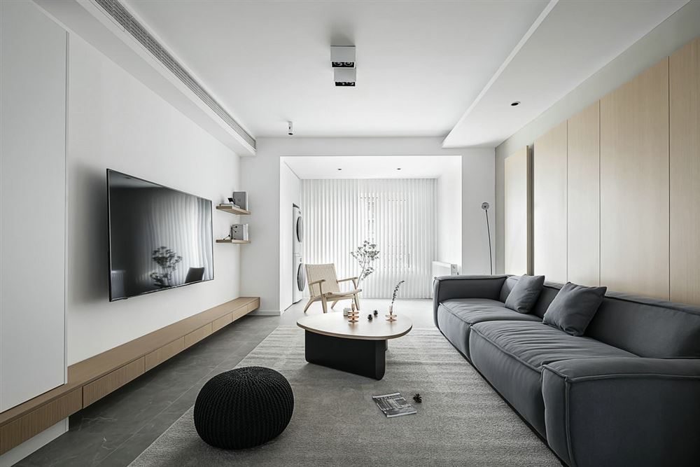 室內裝修恒福新里程花園120平方米三居-現代極簡風格室內設計家裝案例