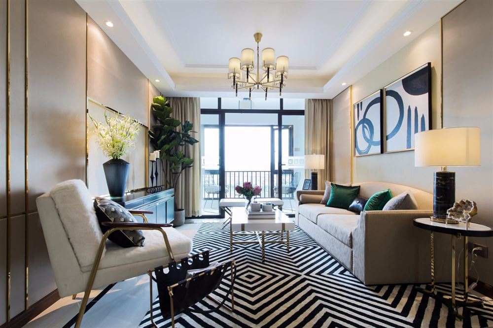室內裝修雅居藍灣98平方米三居-現代輕奢風格室內設計家裝案例