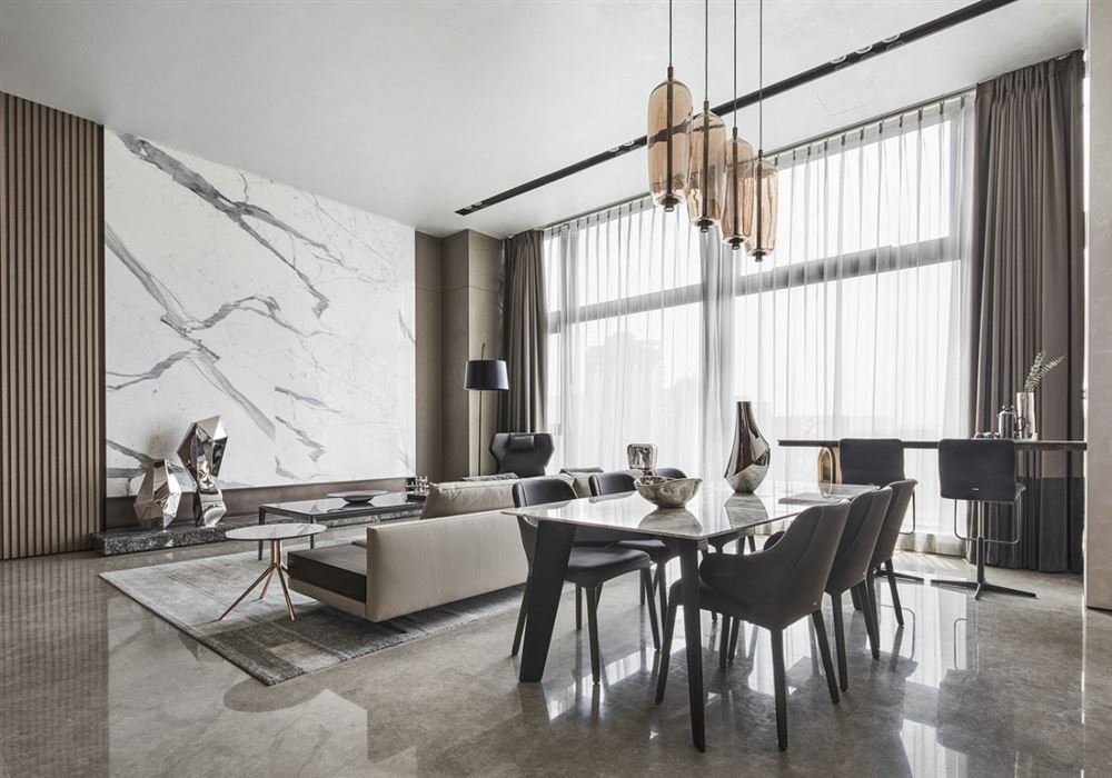 室內裝修招商依云華府216平方米平層-現代簡約風格室內設計家裝案例