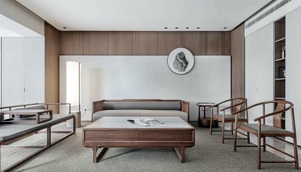 室內裝修深業城一期206平方米四居-簡約新中式風格室內設計家裝案例