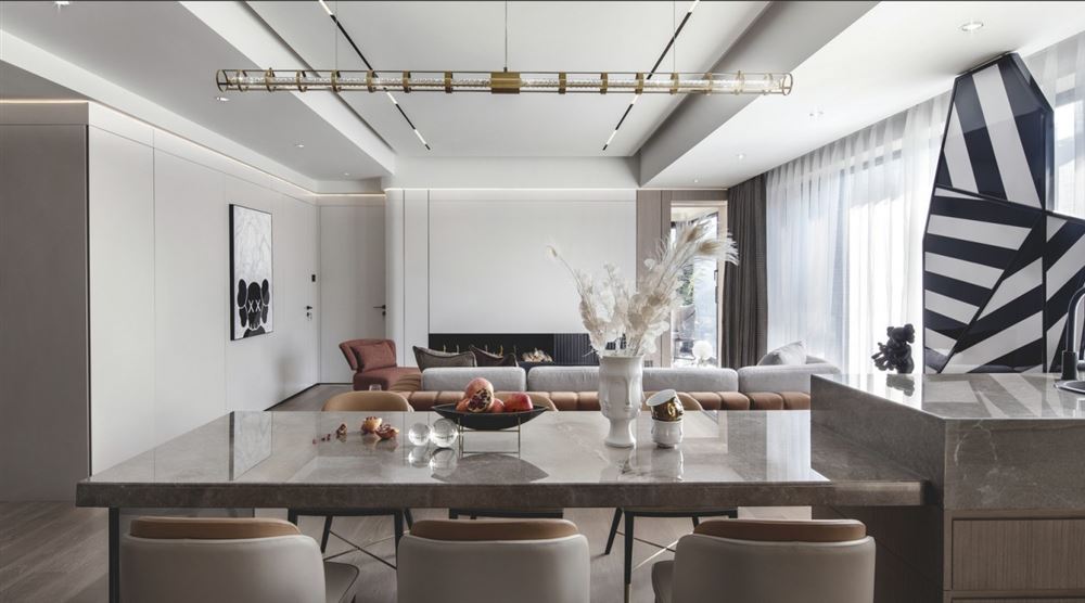 室內裝修美的御海東郡160平方米平層-現代輕奢風格室內設計家裝案例