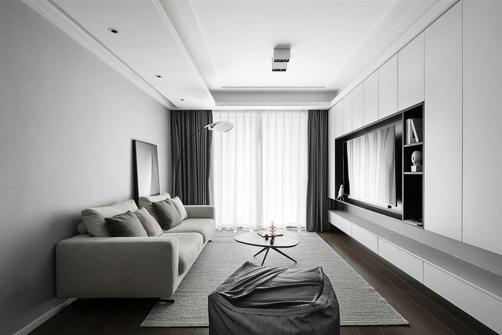 室內裝修深業城三期120平方米三居-現代簡約風格室內設計家裝案例