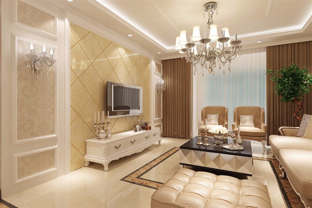 室內裝修美的翰城嘉園158平方米四居-歐式輕奢風格室內設計家裝案例