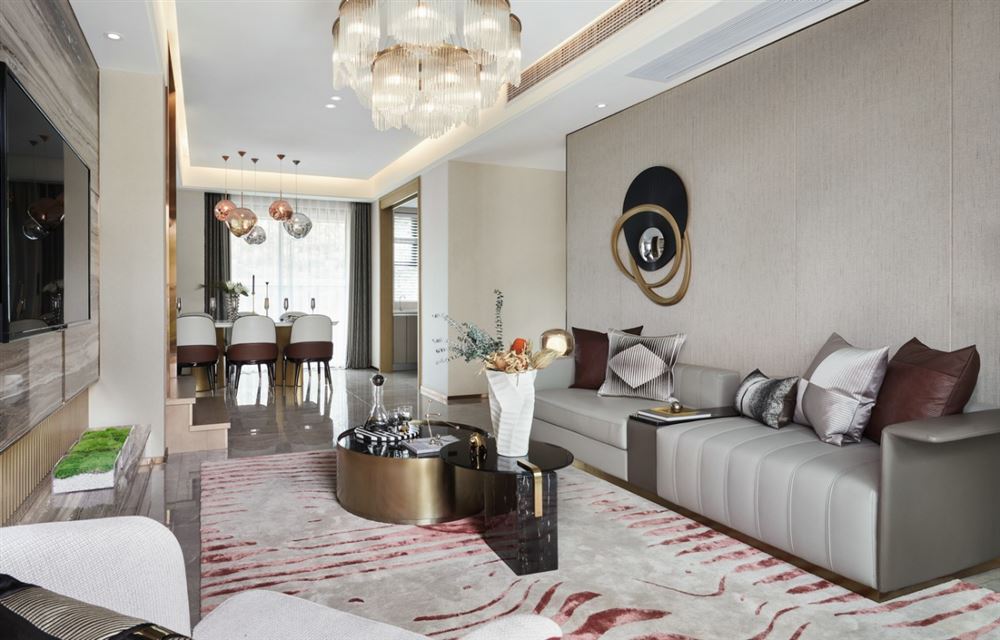 君匯熙庭112平方米三居-現代輕奢風格家裝設計室內裝修效果圖