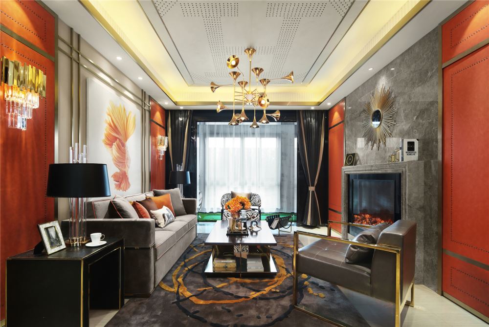 裝修設計財富海景118平米三居-高調奢華歐式風格室內家裝案例效果圖