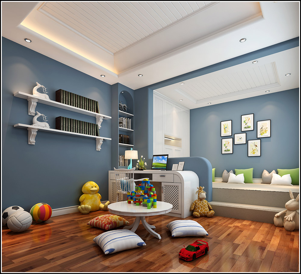 大同鉑藍郡別墅410平米地中海風格裝修案例-兒童房