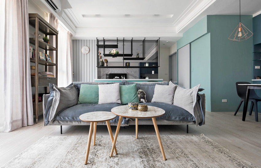 法式輕奢風格家裝設計室內裝修效果圖-客廳沙發