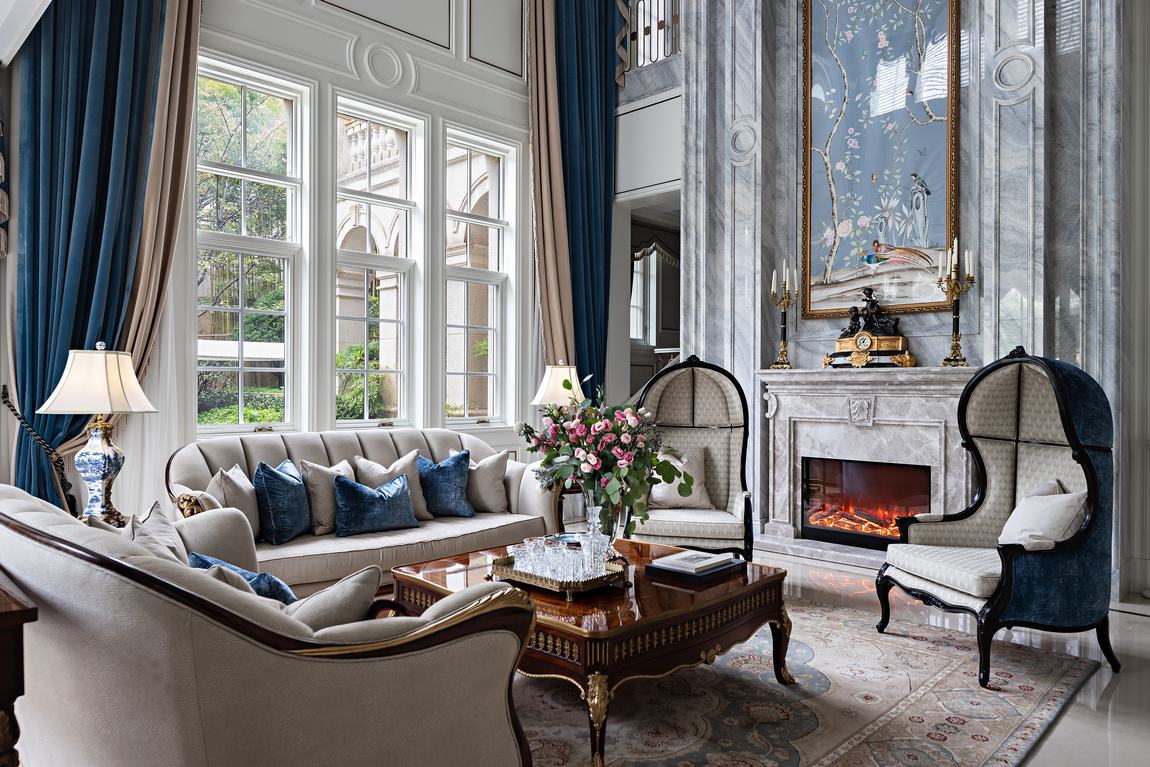 歐式奢華風格家裝設計室內裝修效果圖-客廳沙發