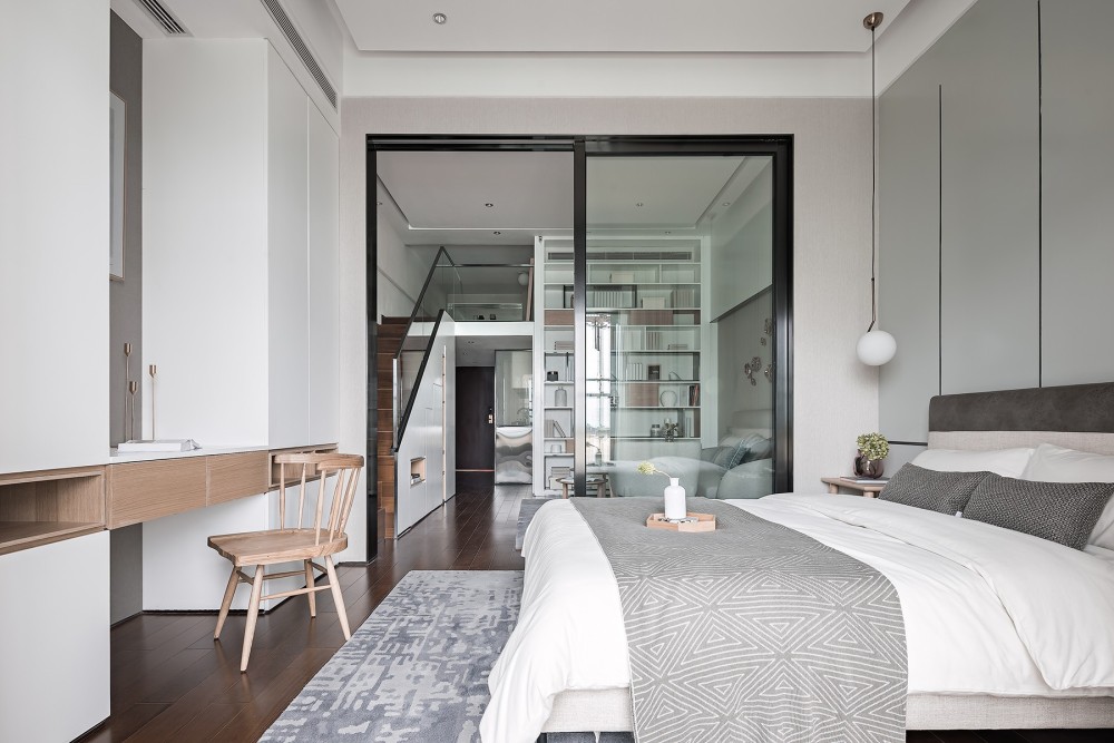 現代簡約風格公寓家裝案例效果圖-臥室