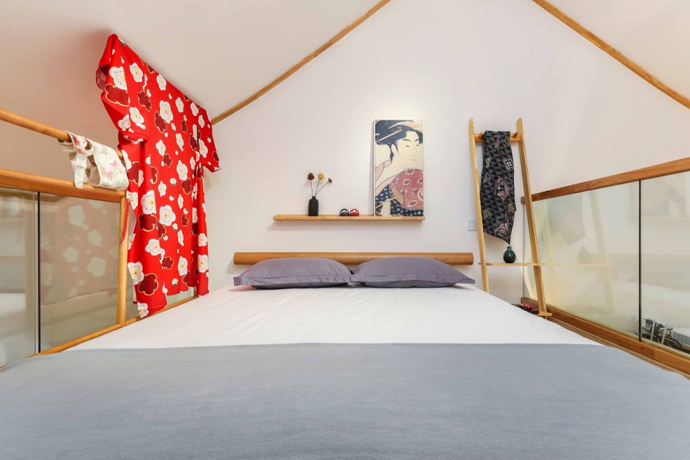 日式風格復式公寓室內家裝案例效果圖-臥室