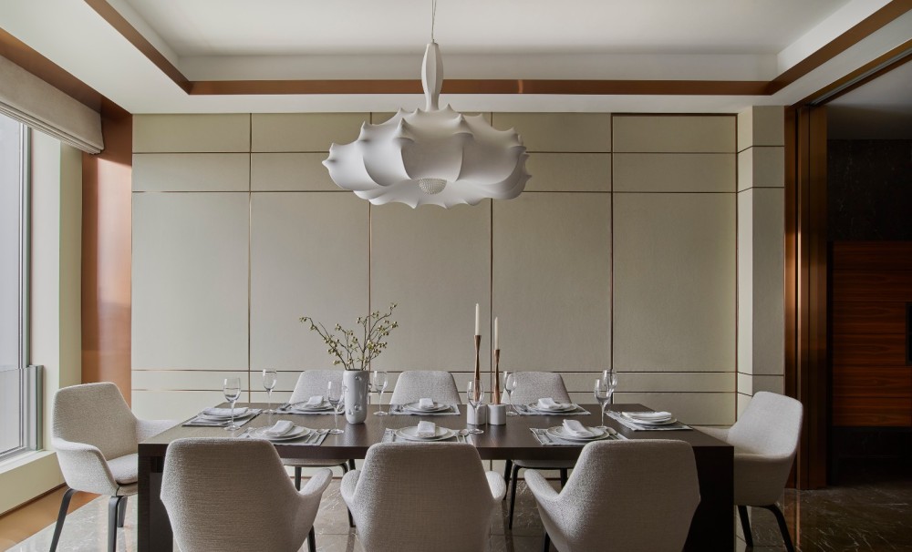 古典輕奢混搭風格室內設計家裝案例-餐廳