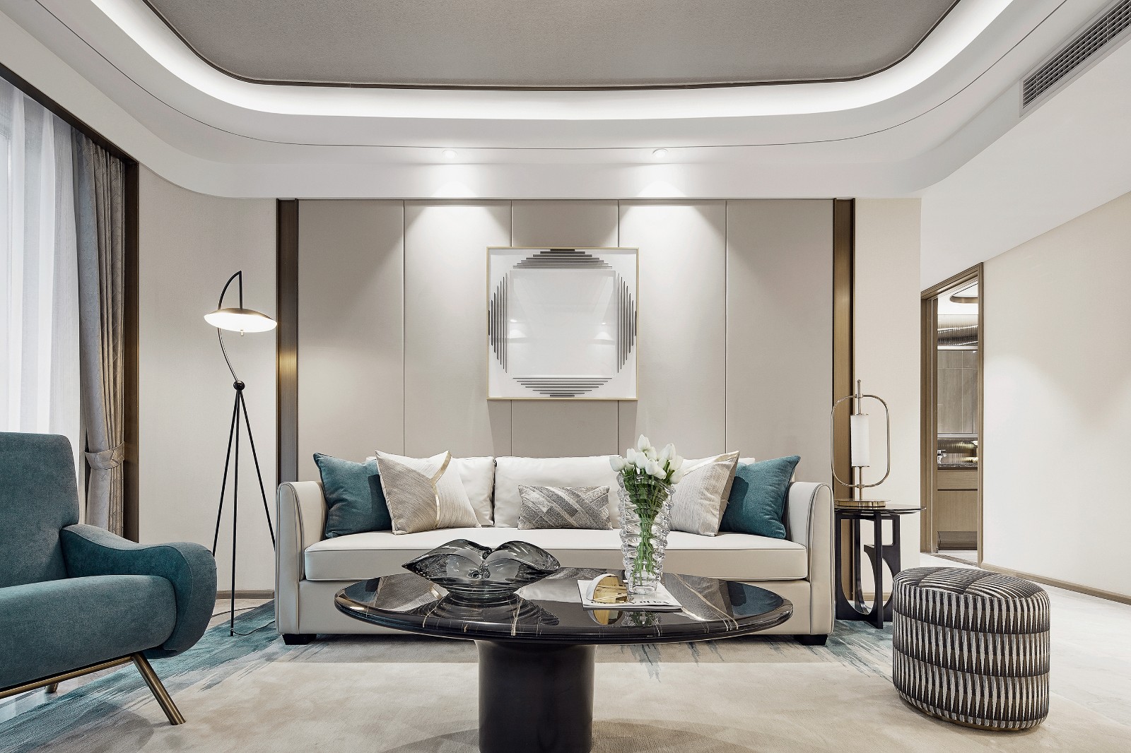 美式輕奢風格室內設計家裝案例-客廳沙發