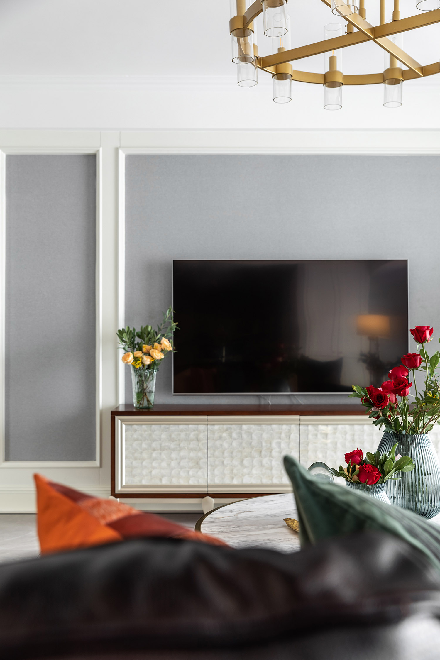 現代美式風格室內設計家裝案例-客廳電視背景墻