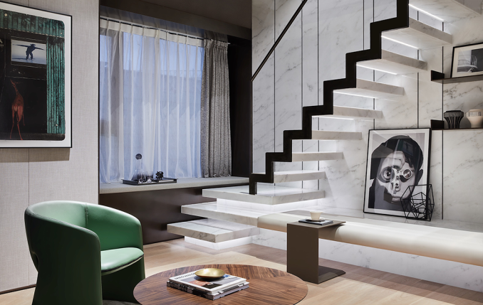 現代簡約風格別墅室內設計家裝案例-樓梯間