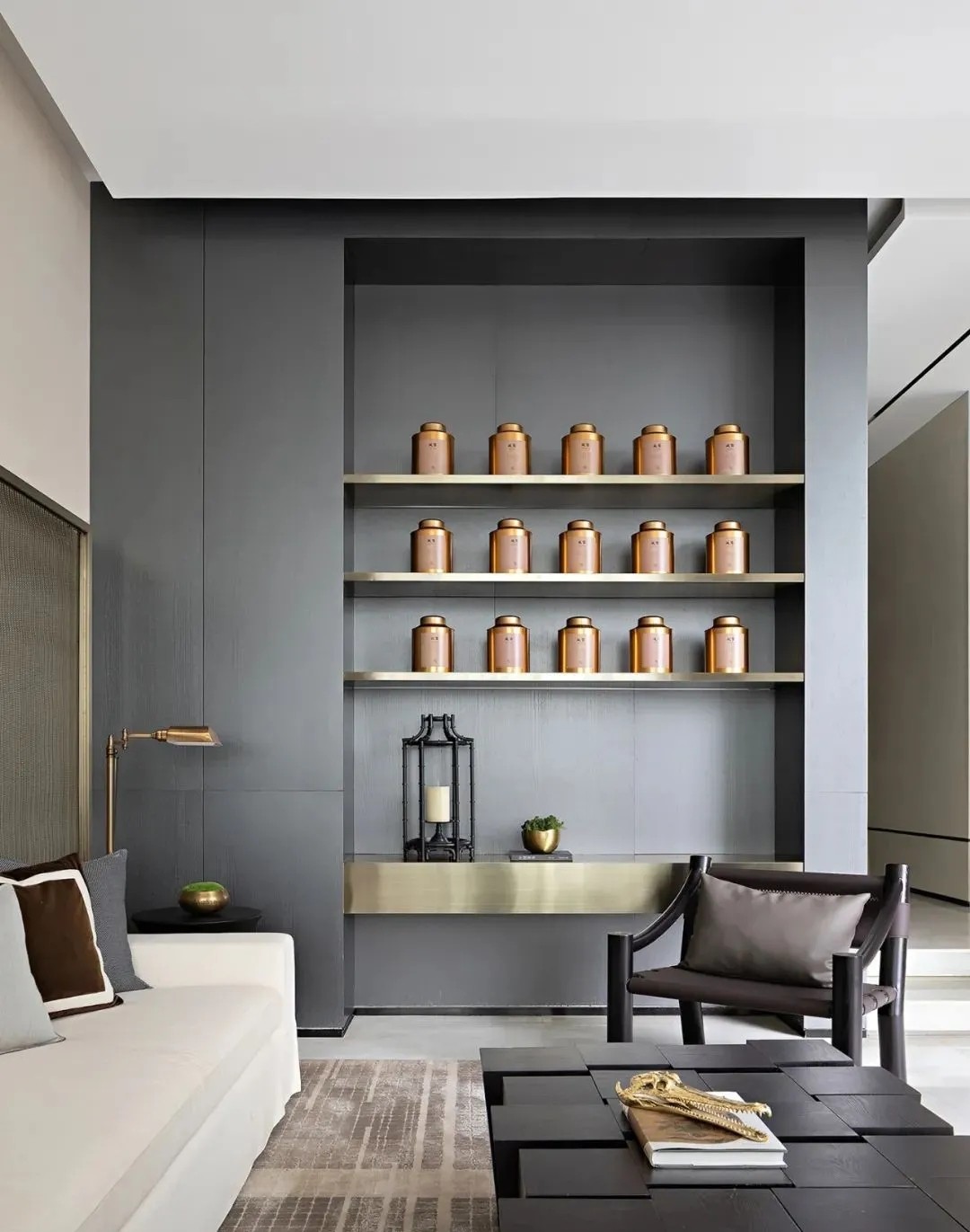 現代輕奢風格別墅室內設計家裝案例-客廳