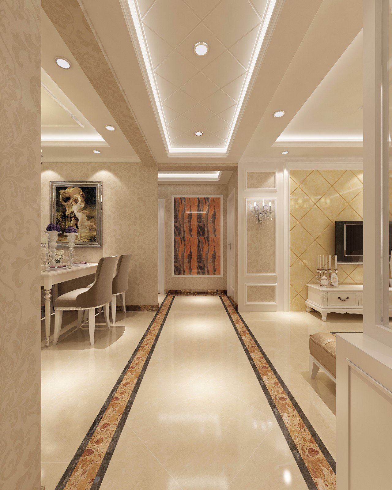 歐式輕奢風格室內設計家裝案例-走廊