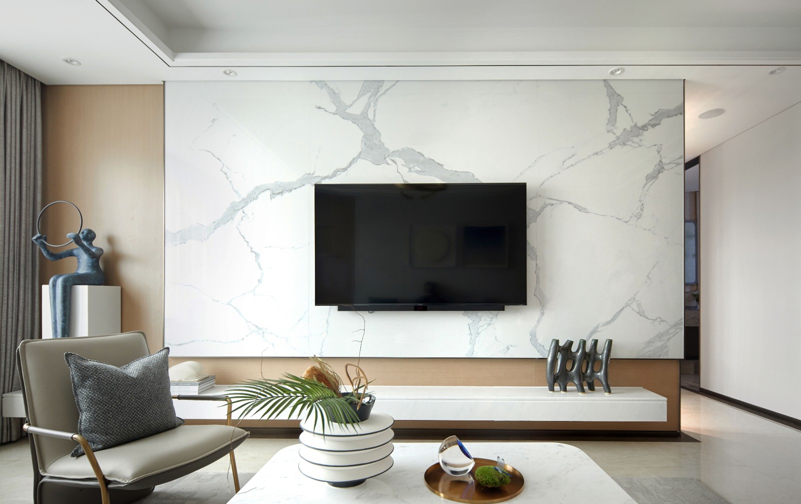 現代簡約風格室內設計家裝案例-客廳電視背景墻
