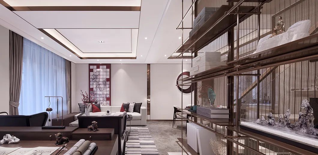 新中式風格別墅室內設計家裝案例-客廳