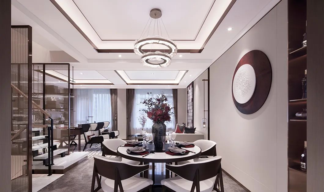 新中式風格別墅室內設計家裝案例-餐廳