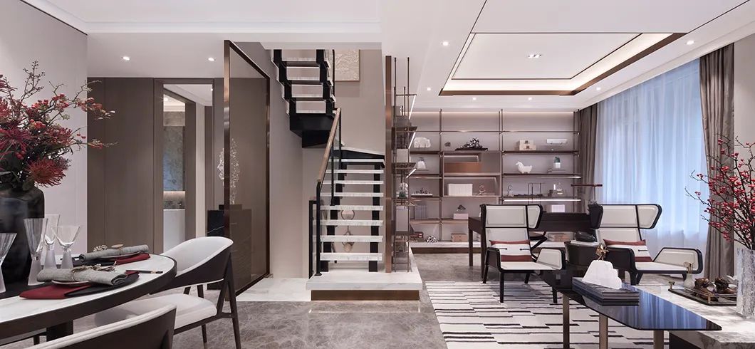 新中式風格別墅室內設計家裝案例-樓梯